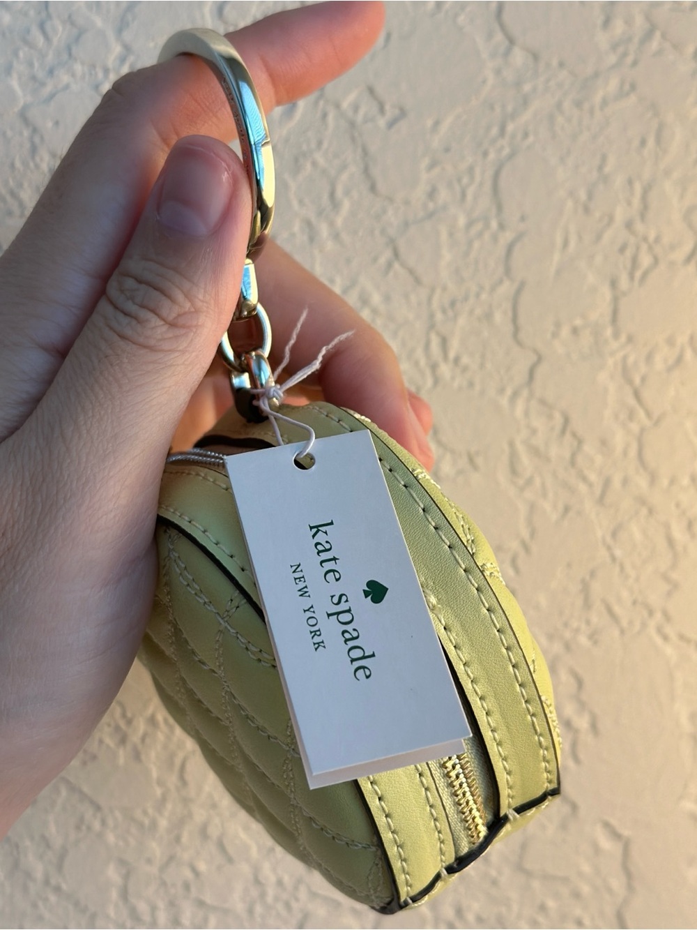 Kate Spade Quilted Green Apple Keychain Coin Purse - Picture 5 of 10